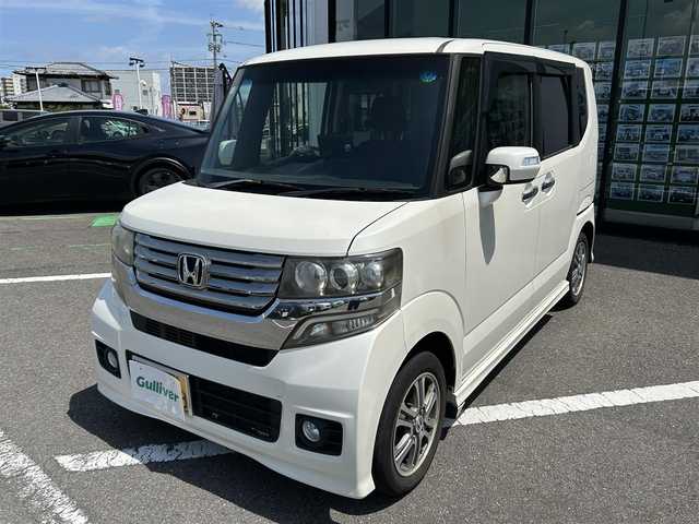 ホンダ Ｎ ＢＯＸ カスタム G Lパッケージ 長崎県 2013(平25)年 7.8万km プレミアムホワイトパール 純正オーディオ（ＡＭ／ＦＭ／ＣＤ／ＡＵＸ／ＵＳＢ）/ＥＴＣ/片側パワスラ/純正アルミ/純正フロアマット/スペアキー/スマートキー/オートライト/横滑り防止装置/保証書/取扱説明書/記録簿/ワンオーナー
