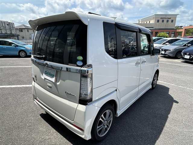 ホンダ Ｎ ＢＯＸ カスタム G Lパッケージ 長崎県 2013(平25)年 7.8万km プレミアムホワイトパール 純正オーディオ（ＡＭ／ＦＭ／ＣＤ／ＡＵＸ／ＵＳＢ）/ＥＴＣ/片側パワスラ/純正アルミ/純正フロアマット/スペアキー/スマートキー/オートライト/横滑り防止装置/保証書/取扱説明書/記録簿/ワンオーナー