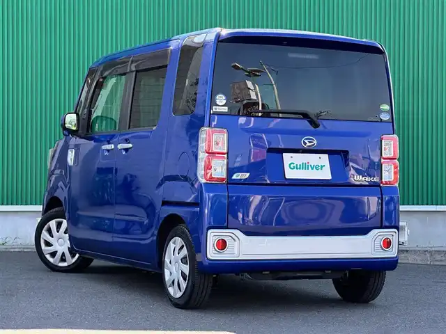 ダイハツ ウェイク L SA 宮城県 2015(平27)年 9.1万km ブルーメタリック 純正7インチナビ/(ワンセグTV/CD/SD)/バックカメラ/衝突軽減防止システム/アイドリングストップ/片側パワースライドドア/オートエアコン/ステアリングスイッチ/横滑り防止/プッシュスタート＆スマートキー/電動格納ミラー/ドアバイザー/スペアキー/純正フロアマット