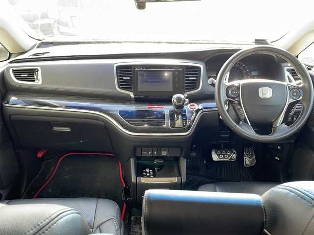 ホンダ オデッセイ アブソルート 兵庫県 2014(平26)年 2.8万km ホワイトオーキッドパール 純正ナビ（AM/FM/BT/DVD/ipod/USB/AUX)/・ワンセグTV/バックカメラ/横滑り防止/アイドリングストップ/ステアリングスイッチ/エコモード/パドルシフト/両側パワースライドドア/デジタルインナーミラー/フリップダウンモニター/ETC