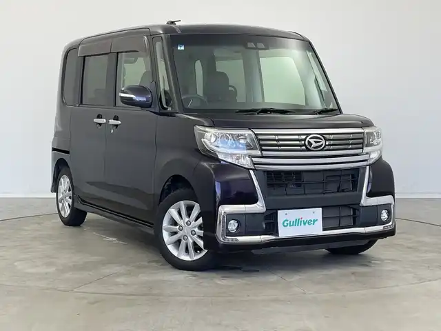 ダイハツ タント カスタム X トップED SA Ⅲ 新潟県 2017(平29)年 6.5万km ナイトシャドーパープルクリスタルM 純正メモリナビ【NMZK-W67D】/　フルセグTV/Bluetooth/CD/DVD/USB/衝突被害軽減ブレーキ/レーンキープアシスト/コーナーセンサー/バックモニター/ハーフレザーシート/D席シートヒーター/片側パワースライドドア/アイドリングストップ/LEDヘッドライト/オートマチックハイビーム