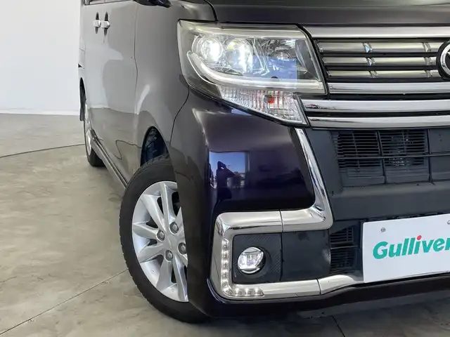 ダイハツ タント カスタム X トップED SA Ⅲ 新潟県 2017(平29)年 6.5万km ナイトシャドーパープルクリスタルM 純正メモリナビ【NMZK-W67D】/　フルセグTV/Bluetooth/CD/DVD/USB/衝突被害軽減ブレーキ/レーンキープアシスト/コーナーセンサー/バックモニター/ハーフレザーシート/D席シートヒーター/片側パワースライドドア/アイドリングストップ/LEDヘッドライト/オートマチックハイビーム