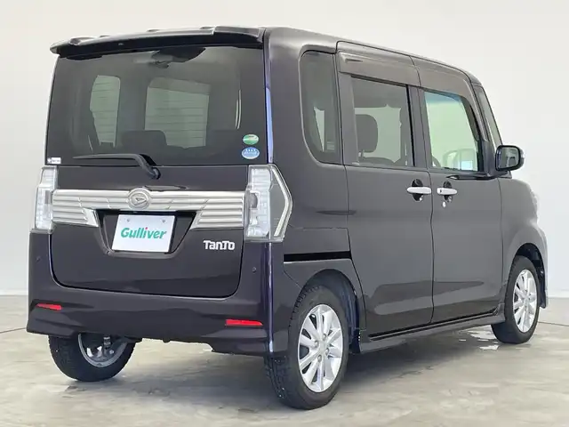 ダイハツ タント カスタム X トップED SA Ⅲ 新潟県 2017(平29)年 6.5万km ナイトシャドーパープルクリスタルM 純正メモリナビ【NMZK-W67D】/　フルセグTV/Bluetooth/CD/DVD/USB/衝突被害軽減ブレーキ/レーンキープアシスト/コーナーセンサー/バックモニター/ハーフレザーシート/D席シートヒーター/片側パワースライドドア/アイドリングストップ/LEDヘッドライト/オートマチックハイビーム