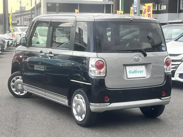 ダイハツ ムーヴ キャンバス X LTD メイクアップ SA Ⅲ 島根県 2017(平29)年 4.4万km スムースグレーマイカメタリック/ブラックマイカメタリック 2トーン 純正ナビ /フルセグTV　/Bluetooth　/DVD再生 /両側パワースライド　/オートライト/ハイビーム　/スマートキー　/プッシュスタート　/衝突軽減ブレーキ/リアコーナーセンサー　/ハンドルカバー　/オートエアコン/社外14インチAＷ＆スタッドレス積込/純正フロアマット/保証書/取扱説明書