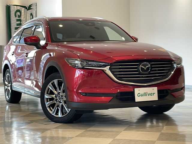 マツダ ＣＸ－８ XD Lパッケージ 福井県 2018(平30)年 5.4万km ソウルレッドクリスタルM 純正7インチSDナビ/(フルセグTV/CD/DVD/USB/Bluetooth)/360°ビューモニター/アルパインフリップダウンモニター/BOSEサウンドシステム/i-ACTIVSENSE/・レーダークルーズコントロール/・ブラインドスポットモニタリング/・スマートシティブレーキサポート/・レーンキープアシストシステム/・リアクロストラフィックアラート/・標識認識システム/・車間認識支援システム/ETC/純正ドライブレコーダー/電動リアゲート/TFT液晶メーター/ヘッドアップディスプレイ/ステアリングヒーター/シートヒーター/エアシート/パワーシート(D席メモリ)/レザーシート/オートライト/LEDヘッドライト/純正19インチアルミホイール/電動パーキングブレーキ/オートホールド/プッシュスタート/スマートキー×2