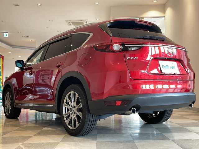 マツダ ＣＸ－８ XD Lパッケージ 福井県 2018(平30)年 5.4万km ソウルレッドクリスタルM 純正7インチSDナビ/(フルセグTV/CD/DVD/USB/Bluetooth)/360°ビューモニター/アルパインフリップダウンモニター/BOSEサウンドシステム/i-ACTIVSENSE/・レーダークルーズコントロール/・ブラインドスポットモニタリング/・スマートシティブレーキサポート/・レーンキープアシストシステム/・リアクロストラフィックアラート/・標識認識システム/・車間認識支援システム/ETC/純正ドライブレコーダー/電動リアゲート/TFT液晶メーター/ヘッドアップディスプレイ/ステアリングヒーター/シートヒーター/エアシート/パワーシート(D席メモリ)/レザーシート/オートライト/LEDヘッドライト/純正19インチアルミホイール/電動パーキングブレーキ/オートホールド/プッシュスタート/スマートキー×2