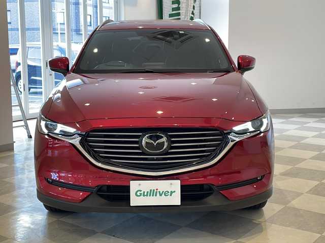 マツダ ＣＸ－８ XD Lパッケージ 福井県 2018(平30)年 5.4万km ソウルレッドクリスタルM 純正7インチSDナビ/(フルセグTV/CD/DVD/USB/Bluetooth)/360°ビューモニター/アルパインフリップダウンモニター/BOSEサウンドシステム/i-ACTIVSENSE/・レーダークルーズコントロール/・ブラインドスポットモニタリング/・スマートシティブレーキサポート/・レーンキープアシストシステム/・リアクロストラフィックアラート/・標識認識システム/・車間認識支援システム/ETC/純正ドライブレコーダー/電動リアゲート/TFT液晶メーター/ヘッドアップディスプレイ/ステアリングヒーター/シートヒーター/エアシート/パワーシート(D席メモリ)/レザーシート/オートライト/LEDヘッドライト/純正19インチアルミホイール/電動パーキングブレーキ/オートホールド/プッシュスタート/スマートキー×2
