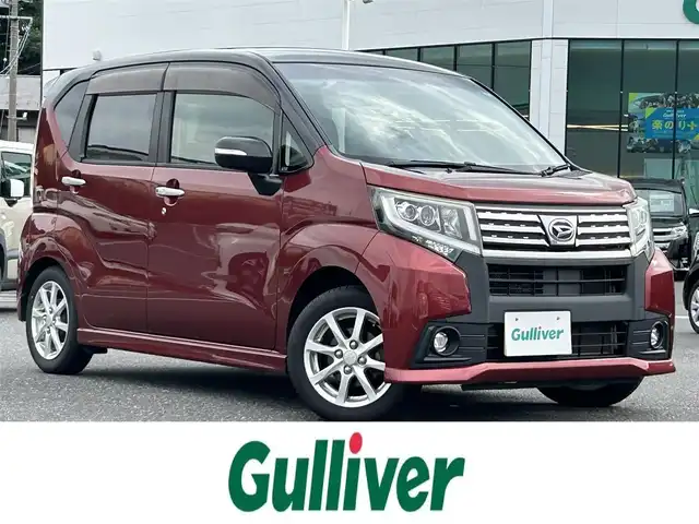 ダイハツ ムーヴ カスタム X 島根県 2015(平27)年 8.5万km ブラックマイカメタリック/ファイアークォーツレッドメタリック 2トーン 登録時走行距離84/684Km/純正SDナビ（NSZP-W65DE）/フルセグTV/DVD/Bluetooth/USB/AUX/純正14インチアルミ/純正LEDヘッドライト/純正LEDフォグランプ/オートライト/スマートキー/プッシュスタート/アイドリングストップ/サイドバイザー/純正フロアマット/バックカメラ