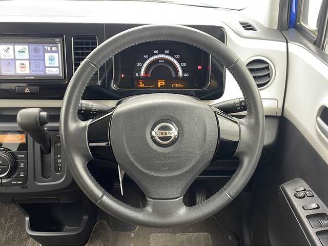 日産 モコ G 沖縄県 2011(平23)年 2.8万km カシミールブルー 社外ナビ　(MZ10)/　(ＴＶ　ＣＤ　ＦＭ／ＡＭ)/プッシュスタート　/スマートキー　/純正フロアマット/オートエアコン　/純正１４インチアルミホイール　/パワーステアリング　/パワーウィンドウ/電動格納ミラー　/ドアバイザー/フォグ