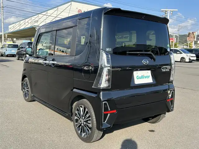 ダイハツ タント カスタム RS セレクション 岡山県 2020(令2)年 4.2万km ブラックマイカメタリック 登録時走行距離41756km/純正9インチナビ/フルセグTV(AM/FM/CD/DVD/Bluetooth)/バックカメラ/両側パワースライドドア/ETC/ドライブレコーダー/スマートアシスト3/・コーナーセンサー/・衝突回避支援ブレーキ機能/・レーダークルーズコントロール/・レーンキープコントロール/・オートマチックハイビーム/D/N席シートヒーター/LEDヘッドライト/USB入力端子/プッシュスタート/スマートキー/純正フロアマット/15インチ純正AW
