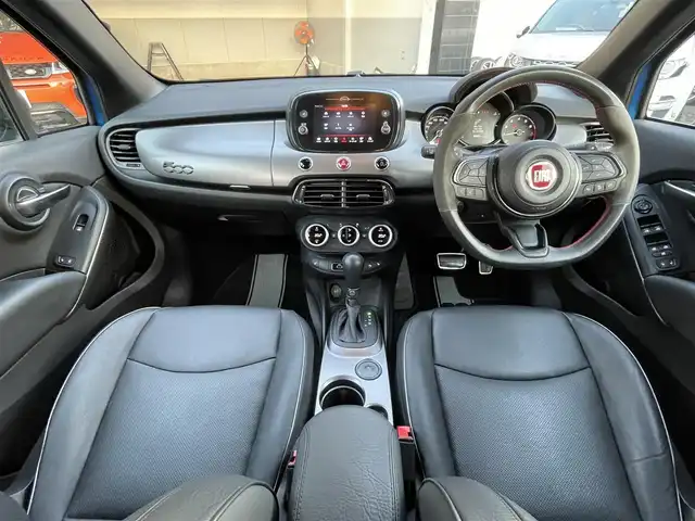 フィアット ５００Ｘ スポーツ 静岡県 2020(令2)年 5.4万km 青Ｍ ワンオーナー/レザーシート/BSM/純正ディスプレイオーディオ/(Bluetooth/CarPlay/USB)/衝突被害軽減システム/バックカメラ/ACC/LKA/パーキングアシスト/パワーシート/シートヒーター/スマートキー/ETC/ドライブレコーダー/純正フロアマット/純正19インチアルミホイール/保証書/取説/スペアキー