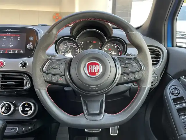 フィアット ５００Ｘ スポーツ 静岡県 2020(令2)年 5.4万km 青Ｍ ワンオーナー/レザーシート/BSM/純正ディスプレイオーディオ/(Bluetooth/CarPlay/USB)/衝突被害軽減システム/バックカメラ/ACC/LKA/パーキングアシスト/パワーシート/シートヒーター/スマートキー/ETC/ドライブレコーダー/純正フロアマット/純正19インチアルミホイール/保証書/取説/スペアキー