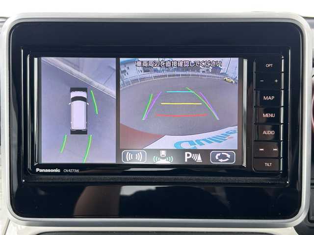スズキ スペーシア HYBRID X 群馬県 2018(平30)年 0.9万km フェニックスレッドパール ワンオーナー/セーフティサポート/・デュアルセンサーブレーキサポート/・車線逸脱警報/・先行車発進お知らせ/・後退時ブレーキサポート/・リヤパーキングセンサー/・ハイビームアシスト/・誤発進抑機能/・後方誤発進抑制機能/・ふらつき警報/純正SDナビ　CN-RZ73W/ (CD DVD SD MSV Bluetooth USB)/全方位カメラ/両側パワースライドドア/ビルトインETC/ヘッドアップディスプレイ/LEDヘッドライト/オートライト/シートヒーター/ステアリングリモコン/アイドリングストップ/電動格納ウィンカーミラー/リヤサーキュレーター/ロールサンシェード/純正14インチAW/プッシュスタート/PWRモード/純正フロアマット/純正ドアバイザー/取扱説明書/保証書/スペアキー