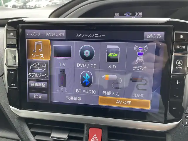 トヨタ ヴォクシー ZS 煌Ⅱ 熊本県 2019(令1)年 6.6万km イナズマスパーキングブラックガラスフレーク 社外ナビ/・BT/CD/DVD/SD/USB/AM/FM/・フルセグ/フリップダウンモニター/バックカメラ/前後ドラレコ/両側パワースライドドア/トヨタセーフティーセンス/ビルトインETC/革巻きステアリング/・ステアリングリモコン/クルーズコントロール/MTモード付AT/プッシュスタート/・スマートキー/・スペアキー×１/アイドリングストップ/純正AW/純正ドアバイザー/純正フロアマット/電動格納ミラー/・ミラーウィンカー/ロールサンシェード