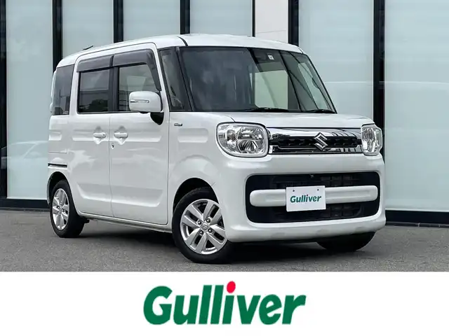 スズキ スペーシア HYBRID X 大阪府 2019(令1)年 4.6万km ピュアホワイトP 社外ナビ　ECLIPSEナビ/・Bluetooth/CD/DVD/フルセグTV/USB/　ラジオ/主要装備/・全方位カメラ/・衝突軽減システム/・レーンキープアシスト/・横滑り防止装置/・アイドリングストップ/・両側パワースライドドア/・クリアランスソナー/・ベンチシート/・シートヒーター/・HUD/・LEDヘッドライト/・ステアリングスイッチ/・純正フロアマット/・純正アルミホイール/・ETC