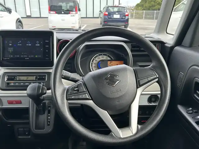 スズキ スペーシア HYBRID X 大阪府 2019(令1)年 4.6万km ピュアホワイトP 社外ナビ　ECLIPSEナビ/・Bluetooth/CD/DVD/フルセグTV/USB/　ラジオ/主要装備/・全方位カメラ/・衝突軽減システム/・レーンキープアシスト/・横滑り防止装置/・アイドリングストップ/・両側パワースライドドア/・クリアランスソナー/・ベンチシート/・シートヒーター/・HUD/・LEDヘッドライト/・ステアリングスイッチ/・純正フロアマット/・純正アルミホイール/・ETC