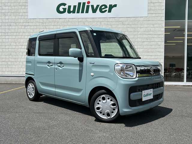 スズキ スペーシア HYBRID X 茨城県 2018(平30)年 2.6万km オフブルーM ディーラーオプションナビ（CN-RZ773W）/【フルセグTV/CD/DVD/Bluetooth/ラジオ】/全方位カメラ/両側パワースライドドア/ヘッドアップディスプレイ/衝突被害軽減システム/レーンキープアシスト/リヤコーナーセンサー/横滑り防止機能/アイドリングストップ/運転席シートヒーター/ETC/リヤサーキュレーター/オートライト/純正フロアマット/純正ドアバイザー/プッシュスタート/スマートキー