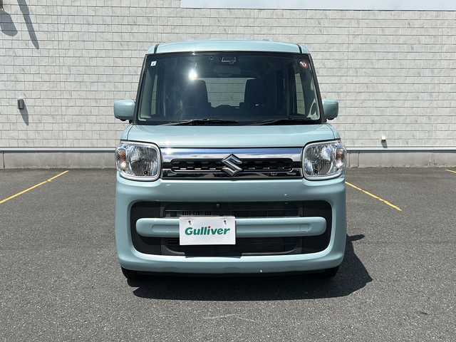 スズキ スペーシア HYBRID X 茨城県 2018(平30)年 2.6万km オフブルーM ディーラーオプションナビ（CN-RZ773W）/【フルセグTV/CD/DVD/Bluetooth/ラジオ】/全方位カメラ/両側パワースライドドア/ヘッドアップディスプレイ/衝突被害軽減システム/レーンキープアシスト/リヤコーナーセンサー/横滑り防止機能/アイドリングストップ/運転席シートヒーター/ETC/リヤサーキュレーター/オートライト/純正フロアマット/純正ドアバイザー/プッシュスタート/スマートキー