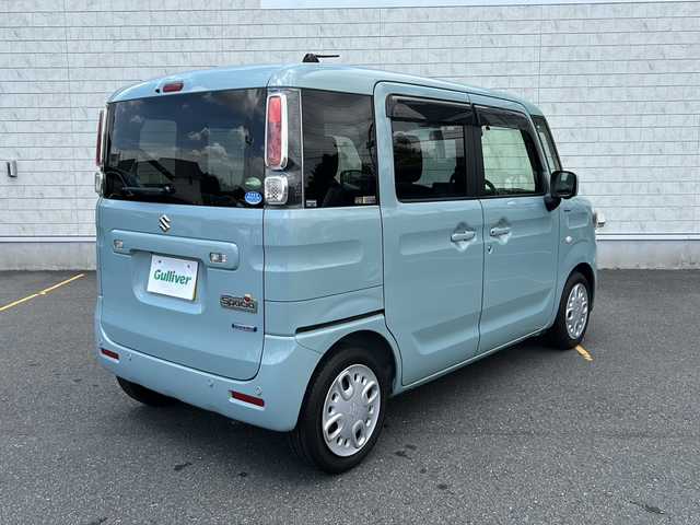 スズキ スペーシア HYBRID X 茨城県 2018(平30)年 2.6万km オフブルーM ディーラーオプションナビ（CN-RZ773W）/【フルセグTV/CD/DVD/Bluetooth/ラジオ】/全方位カメラ/両側パワースライドドア/ヘッドアップディスプレイ/衝突被害軽減システム/レーンキープアシスト/リヤコーナーセンサー/横滑り防止機能/アイドリングストップ/運転席シートヒーター/ETC/リヤサーキュレーター/オートライト/純正フロアマット/純正ドアバイザー/プッシュスタート/スマートキー