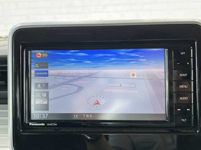 スズキ スペーシア HYBRID X 茨城県 2018(平30)年 2.6万km オフブルーM ディーラーオプションナビ（CN-RZ773W）/【フルセグTV/CD/DVD/Bluetooth/ラジオ】/全方位カメラ/両側パワースライドドア/ヘッドアップディスプレイ/衝突被害軽減システム/レーンキープアシスト/リヤコーナーセンサー/横滑り防止機能/アイドリングストップ/運転席シートヒーター/ETC/リヤサーキュレーター/オートライト/純正フロアマット/純正ドアバイザー/プッシュスタート/スマートキー