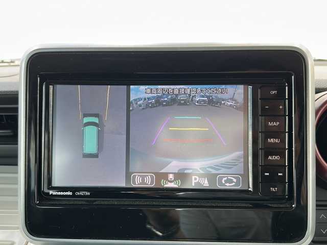 スズキ スペーシア HYBRID X 茨城県 2018(平30)年 2.6万km オフブルーM ディーラーオプションナビ（CN-RZ773W）/【フルセグTV/CD/DVD/Bluetooth/ラジオ】/全方位カメラ/両側パワースライドドア/ヘッドアップディスプレイ/衝突被害軽減システム/レーンキープアシスト/リヤコーナーセンサー/横滑り防止機能/アイドリングストップ/運転席シートヒーター/ETC/リヤサーキュレーター/オートライト/純正フロアマット/純正ドアバイザー/プッシュスタート/スマートキー