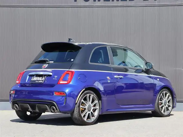 アバルト ５９５ ツーリズモ 長野県 2018(平30)年 4.4万km 青 茶革シート/2DINナビ/フルセグTV/バックカメラ/純正17AW/イエローキャリパー/ETC/ドライブレコーダー/パドルシフト/防眩ミラー/ステアリングスイッチ