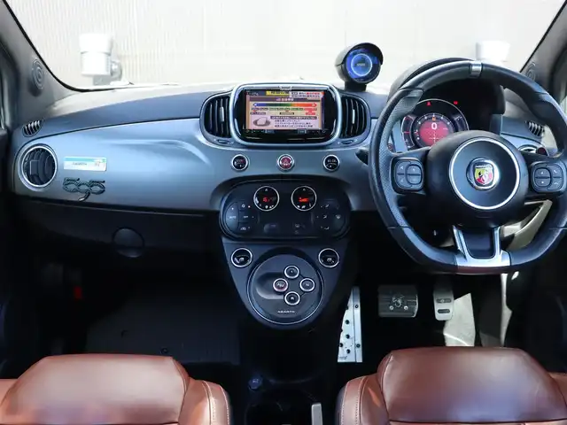 アバルト ５９５ ツーリズモ 長野県 2018(平30)年 4.4万km 青 茶革シート/2DINナビ/フルセグTV/バックカメラ/純正17AW/イエローキャリパー/ETC/ドライブレコーダー/パドルシフト/防眩ミラー/ステアリングスイッチ