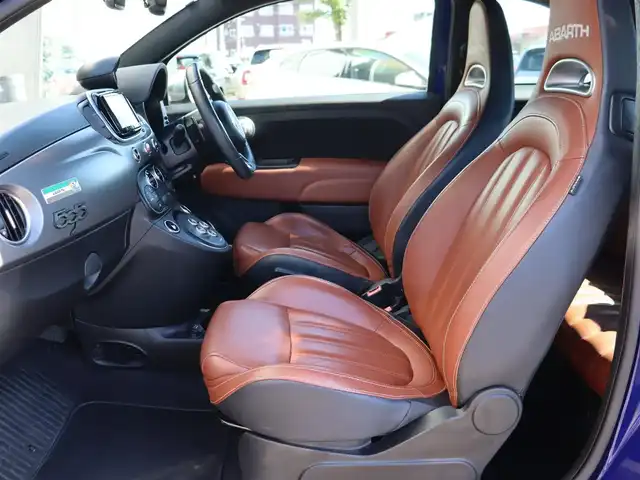 アバルト ５９５ ツーリズモ 長野県 2018(平30)年 4.4万km 青 茶革シート/2DINナビ/フルセグTV/バックカメラ/純正17AW/イエローキャリパー/ETC/ドライブレコーダー/パドルシフト/防眩ミラー/ステアリングスイッチ