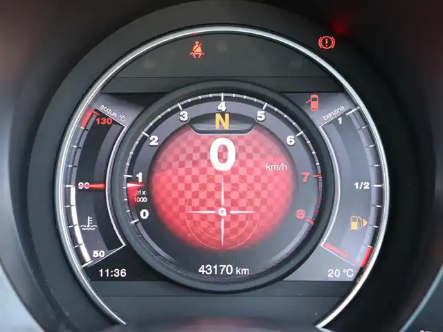 アバルト ５９５ ツーリズモ 長野県 2018(平30)年 4.4万km 青 茶革シート/2DINナビ/フルセグTV/バックカメラ/純正17AW/イエローキャリパー/ETC/ドライブレコーダー/パドルシフト/防眩ミラー/ステアリングスイッチ