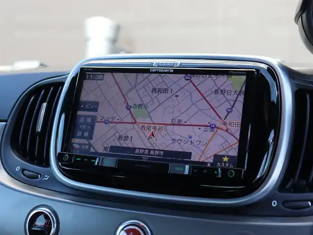 アバルト ５９５ ツーリズモ 長野県 2018(平30)年 4.4万km 青 茶革シート/2DINナビ/フルセグTV/バックカメラ/純正17AW/イエローキャリパー/ETC/ドライブレコーダー/パドルシフト/防眩ミラー/ステアリングスイッチ