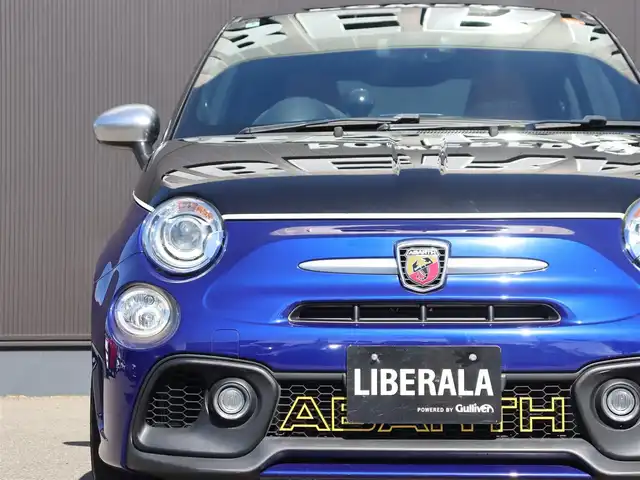 アバルト ５９５ ツーリズモ 長野県 2018(平30)年 4.4万km 青 茶革シート/2DINナビ/フルセグTV/バックカメラ/純正17AW/イエローキャリパー/ETC/ドライブレコーダー/パドルシフト/防眩ミラー/ステアリングスイッチ