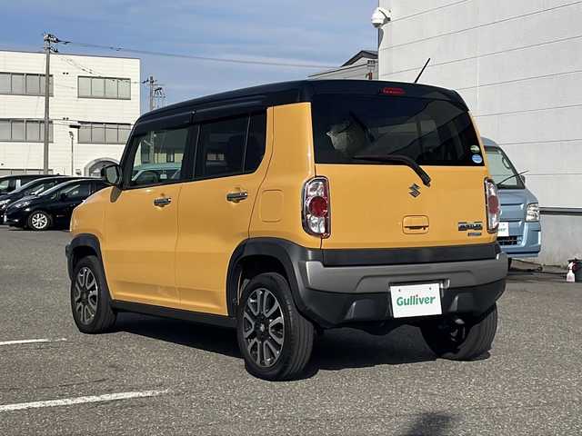 スズキ ハスラー J ブラックインテリアパッケージ 福井県 2018(平30)年 5.4万km アクティブイエロー/ブラック2トーンルーフ 登録時走行距離５３２５６ｋｍ/ワンオーナー/ブラックインテリアパッケージ/４WD/デュアルカメラブレーキサポート/レーンキープアシスト/社外メモリナビゲーション/（CD/DVD/BT）/フルセグテレビ/前後ドライブレコーダー（ミラー型）/純正15インチアルミホイール/HIDヘッドライト/LEDフォグランプ/ダウンヒルコントロール/シートヒーター/ハーフレザーシート/オートライト/アイドリングストップ/ETC/ドアバイザー/プッシュスタート/スマートキー/保証書/取扱説明書