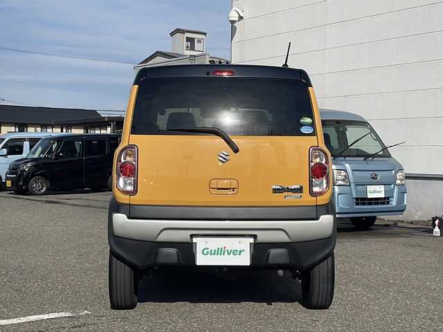 スズキ ハスラー J ブラックインテリアパッケージ 福井県 2018(平30)年 5.4万km アクティブイエロー/ブラック2トーンルーフ 登録時走行距離５３２５６ｋｍ/ワンオーナー/ブラックインテリアパッケージ/４WD/デュアルカメラブレーキサポート/レーンキープアシスト/社外メモリナビゲーション/（CD/DVD/BT）/フルセグテレビ/前後ドライブレコーダー（ミラー型）/純正15インチアルミホイール/HIDヘッドライト/LEDフォグランプ/ダウンヒルコントロール/シートヒーター/ハーフレザーシート/オートライト/アイドリングストップ/ETC/ドアバイザー/プッシュスタート/スマートキー/保証書/取扱説明書