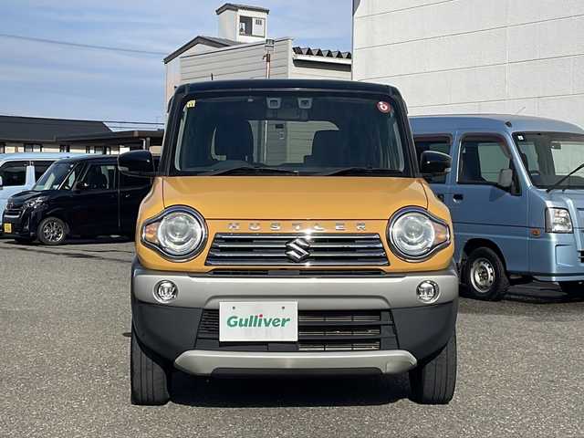 スズキ ハスラー J ブラックインテリアパッケージ 福井県 2018(平30)年 5.4万km アクティブイエロー/ブラック2トーンルーフ 登録時走行距離５３２５６ｋｍ/ワンオーナー/ブラックインテリアパッケージ/４WD/デュアルカメラブレーキサポート/レーンキープアシスト/社外メモリナビゲーション/（CD/DVD/BT）/フルセグテレビ/前後ドライブレコーダー（ミラー型）/純正15インチアルミホイール/HIDヘッドライト/LEDフォグランプ/ダウンヒルコントロール/シートヒーター/ハーフレザーシート/オートライト/アイドリングストップ/ETC/ドアバイザー/プッシュスタート/スマートキー/保証書/取扱説明書