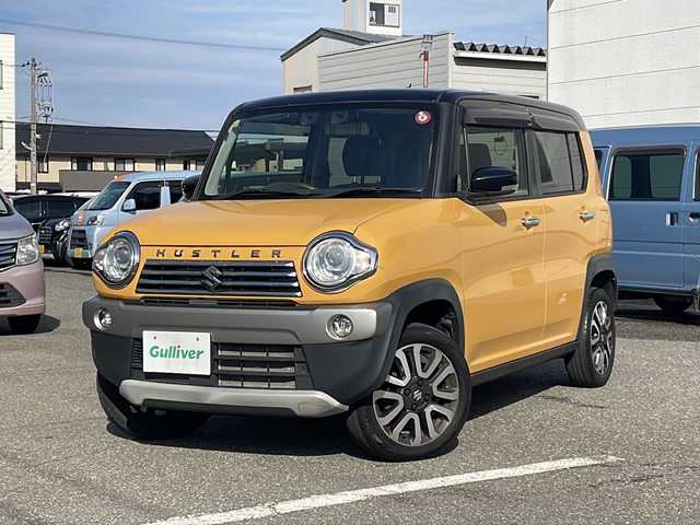 スズキ ハスラー J ブラックインテリアパッケージ 福井県 2018(平30)年 5.4万km アクティブイエロー/ブラック2トーンルーフ 登録時走行距離５３２５６ｋｍ/ワンオーナー/ブラックインテリアパッケージ/４WD/デュアルカメラブレーキサポート/レーンキープアシスト/社外メモリナビゲーション/（CD/DVD/BT）/フルセグテレビ/前後ドライブレコーダー（ミラー型）/純正15インチアルミホイール/HIDヘッドライト/LEDフォグランプ/ダウンヒルコントロール/シートヒーター/ハーフレザーシート/オートライト/アイドリングストップ/ETC/ドアバイザー/プッシュスタート/スマートキー/保証書/取扱説明書