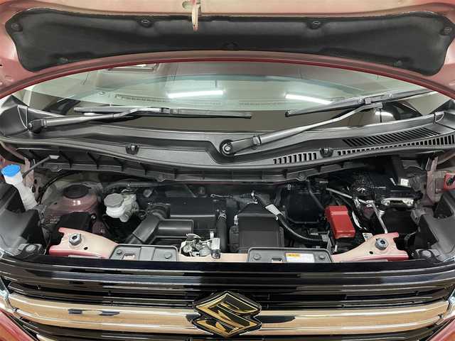 スズキ スペーシア カスタム HYBRID XS ターボ 道央・札幌 2024(令6)年 0.7万km フェニックスレッドパール/ブルーイッシュブラックパール ワンオーナー/ターボ車/社外SDナビ（8インチ）/フルセグ/CD/ DVD/BT/MS/バックカメラ/衝突軽減ブレーキ/レーンキープアシスト/横滑り防止/アイドリングストップ/両側パワースライドドア/レーダークルーズコントロール/パドルシフト/ハーフレザーシート/ステアリングヒーター/シートヒーター（D/N）/ミラーヒーター/ヘッドアップディスプレイ/プッシュスタート/スマートキー×2/純正エンジンスターター/革巻きステアリング/電動パーキングブレーキ/ドライブレコーダー（前後タイプ）/オートライト/LEDヘッドライト/フォグランプ/クリアランスソナー/社外AW付スタッドレスセット積込み/　165/55/15 2023年製8mm/保証書/取扱説明書/ナビ取扱説明書