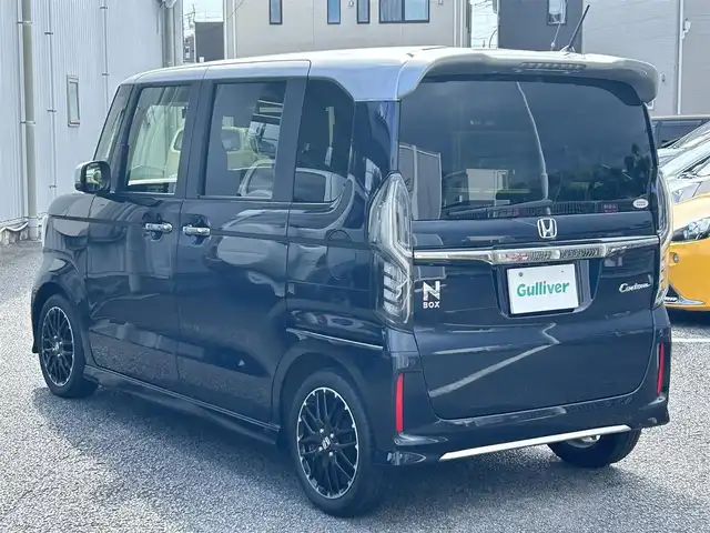 ホンダ Ｎ ＢＯＸ カスタム L ターボ 静岡県 2023(令5)年 1.8万km 紺 ユーザー買取車両/両側パワースライドドア/クルーズコントロール　追従あり/衝突軽減ブレーキ/車線逸脱防止装置/パーキングスイッチ/ブレーキホールド/純正15インチアルミホイール/D/Nシートヒーター/12Vシガーソケット/全席コンソール/ABS/エアバック/パワーウィンドウ/シートヒーター