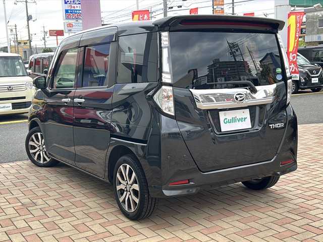 ダイハツ トール カスタムG ターボ SAⅢ 鳥取県 2019(令1)年 3.3万km ブラックマイカメタリック ワンオーナー/スマートキー/両側パワースライド/全方位カメラ/プリクラッシュセーフティ/オートハイビーム/クリアランスソナー/クルーズコントロール/純正８インチナビ/フルセグ・Bluetooth/リアサンシェード/オートリトラクトミラー/オートエアコン/アームレスト/LEDヘッドライト/LEDフォグライト/ETCユニット/保証書・取説
