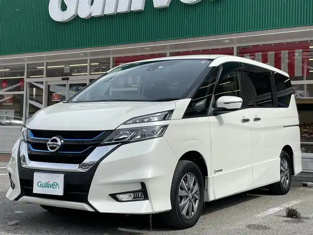 日産 セレナ e－パワー ハイウェイスター 岐阜県 2018(平30)年 9.2万km ブリリアントホワイトパール /ワンオーナー//保証書、取り扱い説明書、記録簿//純正ナビ　/(フルセグテレビ.AM.FM.BT)//バックカメラ//クルーズコントロール//プッシュスタート//シートヒーター//ステアリングヒーター//スペアキー×1//ETC