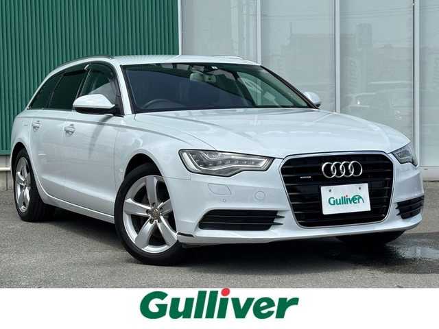 アウディ Ａ６ アバント 2．8 FSI クワトロ 福岡県 2013(平25)年 12.1万km グレイシアホワイトメタリック プッシュスタート　/スマートキー　/純正ＥＴＣ　/パーキングアシスト　/ＷＡＣエアコン　/クルーズコントロール　/Ｆカメラ　/Ｂカメラ　/フルセグＴＶ　/純正ナビ　/純正アルミ　/純正フロアマット　/電動パワーシート/レザーシート/横滑り防止装置/オートライト/LEDヘッドライト/12Vソケット付き/ベンチシート/フルフラットシート/W＋サイド、カーテンエアバッグ/前後コーナーセンサー/オートライト、オートマチックハイビーム/シートヒーター(D席＋N席)/電動リアゲート