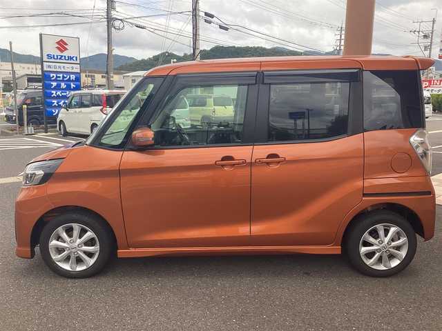 日産 デイズ ルークス ハイウェイスターX 福井県 2019(平31)年 4.8万km プレミアムサンシャインオレンジ 4WD/ナビ/全周囲カメラ/ETC/ドラレコ/純正14アルミ/パワースライドドア/衝突軽減ブレーキ/電格ミラー/アイドリングストップ