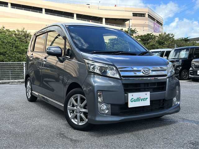 ダイハツ ムーヴ カスタム X スマートセレSA 沖縄県 2014(平26)年 5万km タングステングレーM 社外ナビ　AVIC-RW300/ワンセグＴＶ　/ＣＤ　/ＤＶＤ　/ＥＴＣ　/プッシュスタート　/スマートキー　/オートライト　/純正１４インチアルミホイル　/純正フロアマット　/横滑り防止装置　/盗難防止装置　/衝突軽減システム　/アイドリングストップ