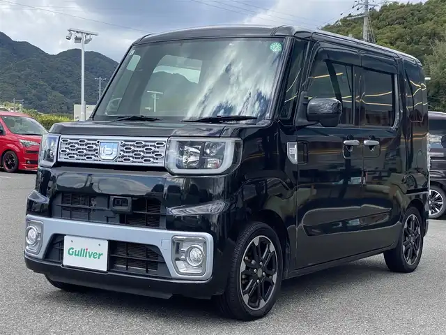 ダイハツ ウェイク G SA 兵庫県 2015(平27)年 8.7万km ブラックマイカメタリック 純正８型ナビ/・TV.BT.AM.FM/衝突軽減装置/バックカメラ/両側パワースライドドア/オートエアコン/電格ミラー/革巻きステアリング/ＥＴＣ/純正フロアマット/純正ドアバイザー