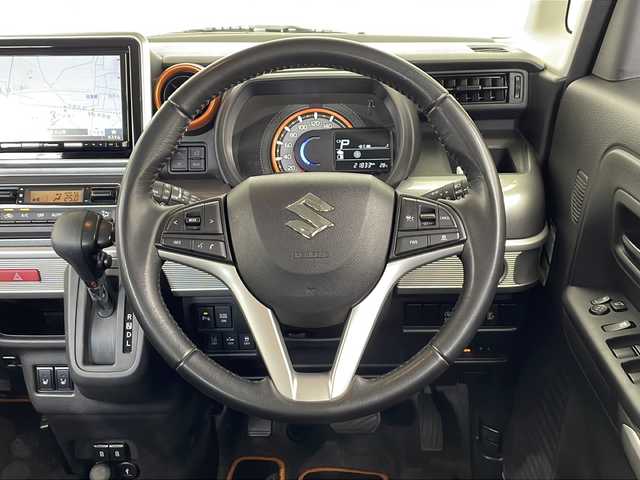 スズキ スペーシア ギア HYBRID XZ 栃木県 2020(令2)年 2.2万km アクティブイエロー/ガンメタリック2トーン ワンオーナー/スズキセーフティサポート/純正8インチメモリナビ/（フルセグTV/DVD/Bluetooth/USB）/全方位カメラ/ビルトインETC/ナビ連動ドライブレコーダー/アダプティブクルーズコントロール/コーナーセンサー/両側パワースライドドア/前席シートヒーター/ステアリングリモコン/スマートキー×2/LEDヘッドライト/フォグランプ/ワンオーナー/保証書/取説