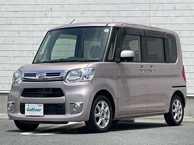 ダイハツ タント X ターボ スマートセレSA&SN 山形県 2014(平26)年 3.6万km ライトローズマイカメタリック 衝突回避支援ブレーキ機能/ビークルスタビリティコントロール/片側パワースライド/純正ナビ/（TV/BT/AM/FM/CD/DVD）/ワンセグTV/バックカメラ/ETC/HDMI端子/スマートキー/プッシュスタート/フォグランプ/純正フロアマット/後席サンシェード