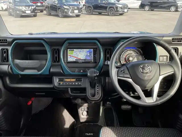 マツダ フレア クロスオーバー ハイブリッド XG 岡山県 2022(令4)年 3.9万km 青 メモリナビ　KXM-E506W/フルセグTV、CD、DVD、Bluetooth、AM、FM/ETC/前席シートヒーター/デュアルカメラブレーキサポート/誤発進抑制機能/後退時ブレーキサポート/車線逸脱警報機能/車線逸脱抑制機能/ふらつき警報機能/先行車発進お知らせ機能/ハイビームアシスト
