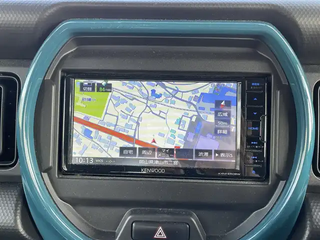 マツダ フレア クロスオーバー ハイブリッド XG 岡山県 2022(令4)年 3.9万km 青 メモリナビ　KXM-E506W/フルセグTV、CD、DVD、Bluetooth、AM、FM/ETC/前席シートヒーター/デュアルカメラブレーキサポート/誤発進抑制機能/後退時ブレーキサポート/車線逸脱警報機能/車線逸脱抑制機能/ふらつき警報機能/先行車発進お知らせ機能/ハイビームアシスト