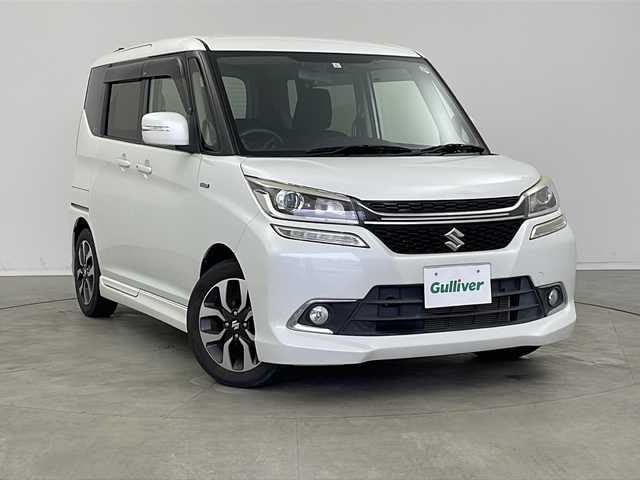 スズキ ソリオ バンディット HV MV 新潟県 2017(平29)年 6.9万km ピュアホワイトP 衝突被害軽減システム/コーナーセンサー/レーンキープアシスト/横滑り防止装置/盗難防止装置/アイドリングスイッチ/オートライト/LEDヘッドライト/ターボ/ETC/バックカメラ/SDナビ/シートヒーター/エアシート/片側パワスラ/ステアリングスイッチ/保証書/取扱説明書/スペアキ―1本
