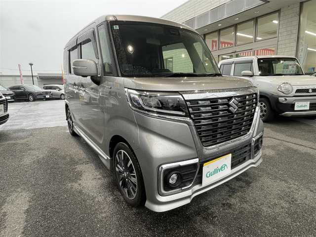スズキ スペーシア カスタム HYBRID XS ターボ 奈良県 2020(令2)年 4.3万km シルバー 社外ナビ/BT/フルセグTV/CD/DVD/SD/アラウンドビュー/ETC/クルーズコントロール/パドルシフト/コーナーセンサー/HUD/シートヒーター/前後ドラレコ/純正フロアマット