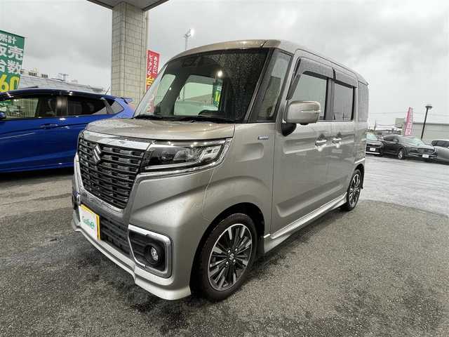 スズキ スペーシア カスタム HYBRID XS ターボ 奈良県 2020(令2)年 4.3万km シルバー 社外ナビ/BT/フルセグTV/CD/DVD/SD/アラウンドビュー/ETC/クルーズコントロール/パドルシフト/コーナーセンサー/HUD/シートヒーター/前後ドラレコ/純正フロアマット